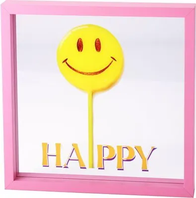 Produktbild von Love Frames Glasbild "Happy"
