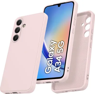 Produktbild von Galaxy A34 Hülle, Slim Liquid Silikon Gel Gummi Stoßfest Schutzhülle für Samsung Galaxy A34 Pink