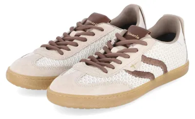 Productafbeelding van Tamaris dames lage sneaker, beige, leer en textiel, maat: 37
