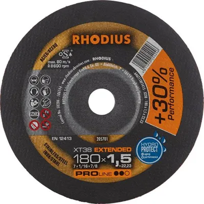 Zdjęcie produktu dla Tarcza tnąca XT38 180 x 1,5 mm ger. Rhodius