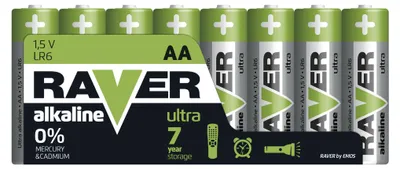Alkaline Batterien RAVER LR6 (AA), 8 Stk.