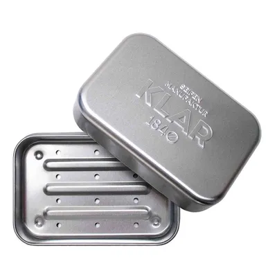 Image de Klar Seifen Seifendose Aluminium, auslaufsicher, mit Abtropfgitter, 98x66x36 mm