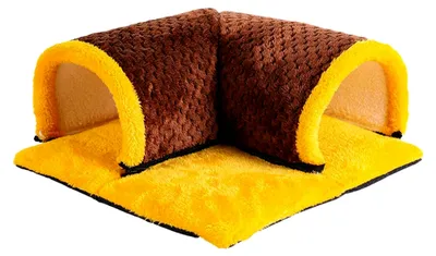 Produktbild von Spieltunnel für Kleintiere, rutschfester Tunnel mit Boden für Kaninchen und Meerschweinchen, Schlafplatz als Unterschlupf, atmungsaktives Zubehör für Hamster zum Nestbauen, Schlafen und Verstecken