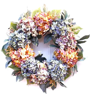 Produktbild von Künstlicher Hortensienkranz – 55 cm, Bauernhof/Zuhause/drinnen/draußen/Hochzeit