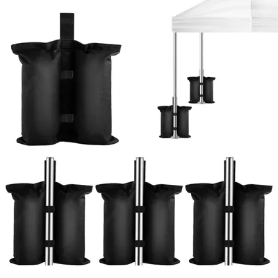 Immagine prodotto di Set di 4 sacchi di sabbia per gazebo, pesi per ombrelloni, supporto per ombrelloni, colore nero