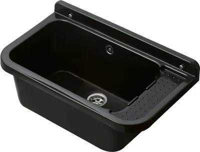 Produktbild von Aqbau® Ausgussbecken 60x34x21cm Schwarz Waschbecken Waschtrog Spülbecken