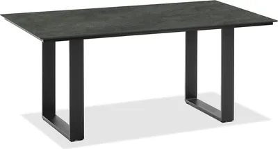 Produktbild von Gartentisch Noha 220x95 Tischplatte HPL Graphit Profilkufe Aluminium Anthrazit