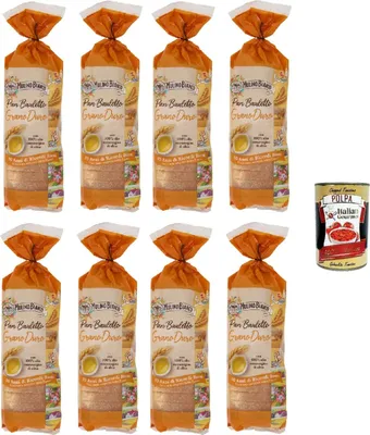 Produktbild von Mulino Bianco Pan Bauletto al Grano Duro 400g, Hartweizengrießbrot 8x400gr + Italian Gourmet polpa 400gr