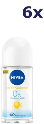 Produktbild von 6x Nivea Deo Roll-On 50ml Fresh Summer