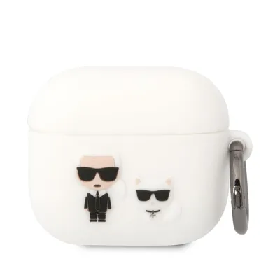 Obrázek produktu pro Karl Lagerfeld KLACA3SILKCW Pouzdro pro AirPods 3, bílé, bílé, silikonové