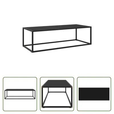 Produktbild von The Living Store Couchtisch Schwarz mit Schwarzem Glas 120x50x35 cm