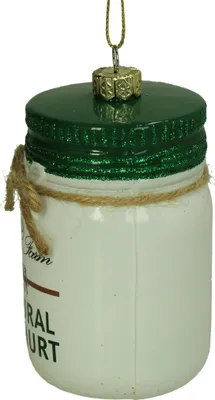 Produktbild von Christbaumschmuck Glas 10cm Joghurt Figur Weiß