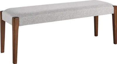 Obrázek produktu pro BELIANI Lavice do předsíně tmavé dřevo MDF světle šedý polyester čalouněné sedadlo retro tradiční design