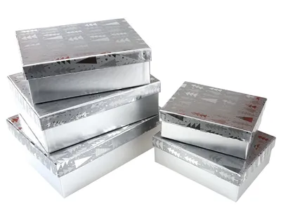 Produktbild von Bambelaa! Geschenkbox Set Geschenkverpackung Weihnachten Schachtel Kartonagen Gastgeschenk 5er Set