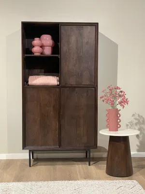 Produktbild von Schrank aus Mangoholz dunkelbraun - 170x40x90 cm - Ravenstein