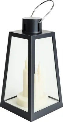 Zdjęcie produktu dla eCa LAMP55 Dekoracyjny lampion LED ze świeczkami 22 cm, czarny