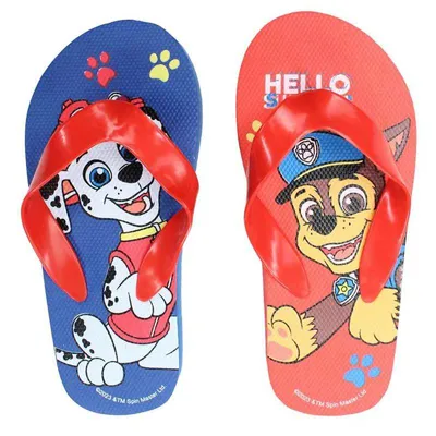 Produktbild von Paw Patrol Jungen Zehentrenner Flip Flop Strandschuhe Badeschuhe blau rot Gr.29-30
