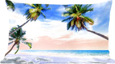Produktbild von MuchoWow® Zierkissen Sofakissen Wohnzimmer Dekokissen 50x30 cm Palmen - Strand - Meer - Wohnzimmerdekoration - Polster mit Photo