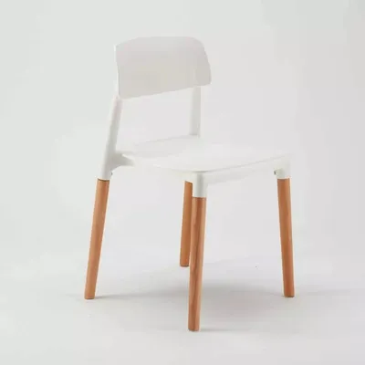 Image de chaise de cuisine chaise de bistrot en polypropylène et bois design trou barcellona - Blanc