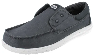 Produktbild von HEY DUDE Wally Stretch CanvasHerren Slipper schwarz weiß Textil - Größe: 42