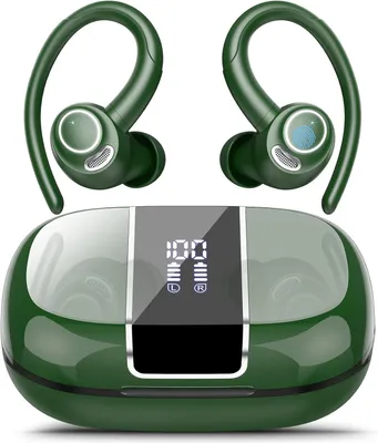 Produktbild von Bluetooth Kopfhörer Sport in Ear Kopfhörer Kabellos Bluetooth mit Ohrbügel Dunkelgrün