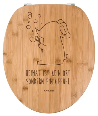 Produktbild von Mr. & Mrs. Panda Toilettendeckel Elefant Seifenblasen - Transparent - Geschenk, Liebe, bambus wc sitz, Brille, Liebesspruch, WC-Brille, Heimat, Liebesbeweis, Klodeckel