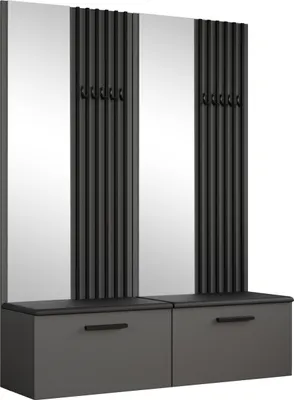 Produktbild von Masseno Garderobe-Set MODULO 161,2/204/40 cm Modern Garderobenschrank Grau