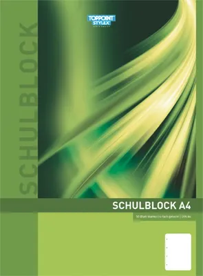 Produktbild von 10x Schulblock blanko DIN A4 Schreibblock gelocht