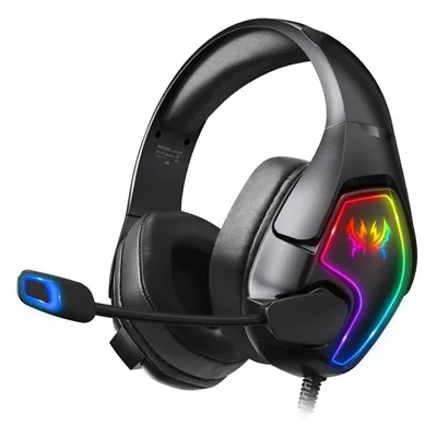 Produktbild von KOTION EACH G3000 3,5-mm-Gaming-Headset, Over-Ear-Spielkopfhoerer mit Mikrofon, RGB-LED-Licht, Geraeuschunterdrueckung, Kopfhoerer-Lautstaerkeregler fuer PS5, PS4, Laptop, Tablet, Mobiltelefone, Desktop-PC