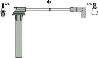 Produktbild von HITACHI 134269 Zündkabelsatz Zündleitungssatz