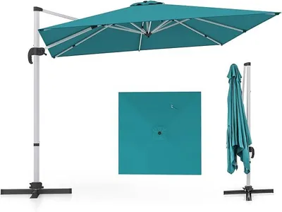 Imagen del producto de Sombrilla de 300 x 300 cm, tipo pérgola de aluminio con manivela, giratoria 360°