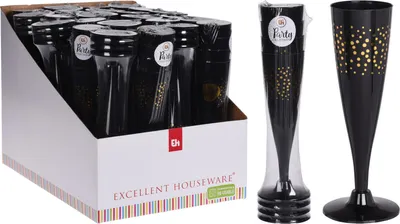 Zdjęcie produktu dla flet do szampana 130 ml PH czarny (4 szt.)
