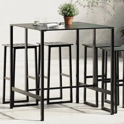 Produktbild von Design New Bartisch Schwarz 100x100x110 cm Pulverbeschichteter Stahl Gartentische CC78712197