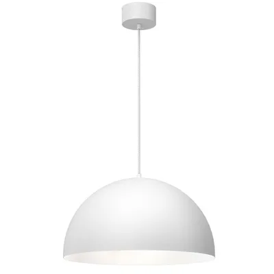 Zdjęcie produktu dla Lampa wisząca biała półokrągły klosz Single 1xE27 15W Luminex