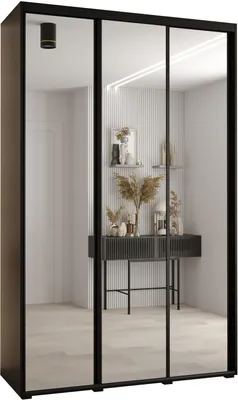 Produktbild von MEBLE KRYSPOL Davos 2 Schrank, drei Türen - 235,2x160x45 cm - Schwarz Schwarz Schwarz