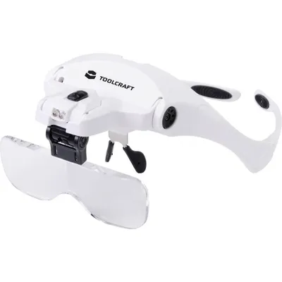 Produktbild von TOOLCRAFT 2469761 Lupenbrille mit LED-Beleuchtung Vergrößerungsfaktor: 3.5 x, 2.5 x, 2.0 x, 1.5 x, 1.0 x Linsengröße: (