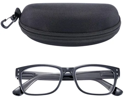 Produktbild von Modische Lesebrille mit Brillenetui, +1,5 dpt, schwarz: Klassische Sehhilfe für Damen & Herren, elegant, komfortabel & robust