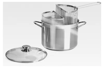 Produktbild von Spaghetti- und Pastatopf mit zwei Siebeinsätzen, 7,25 l, Edelstahl 18/10, Grau, 24,5 x 34 x 17,7 cm