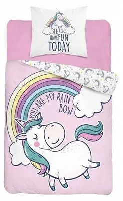 Produktbild von Detexpol Kinder Bettwäsche-Set Unicorn Glitzer Baumwolle