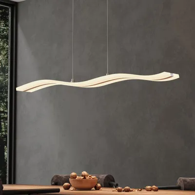 Produktbild von Mai & Mai Pendelleuchte 97cm LED Hängelampe Dimmbar mit Fernbedienung 3000K/4000K/6000K Verstellbares Kabel 36W Weiß Hängeleuchte für Esszimmer Wohnzimmer Schlafzimmer