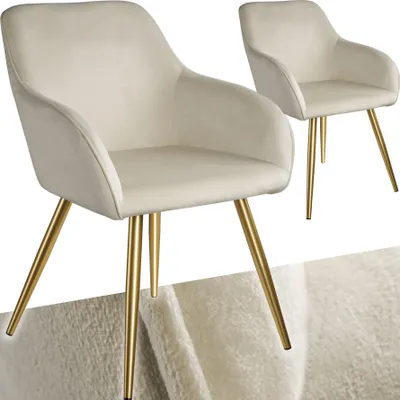 Produktbild von tectake® Esszimmerstuhl Marilyn gepolstert, in Samtoptik 58 x 62 x 82 cm
