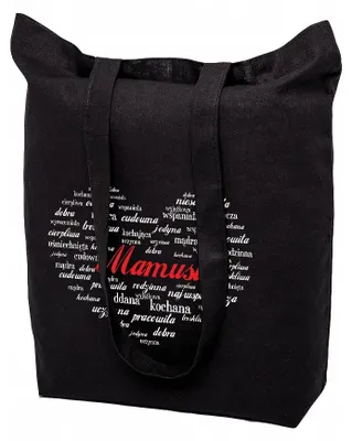 Produktbild von Allbag Baumwolltasche für Mama - Schwarz, 38x42 cm, Geschenk