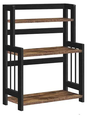 Immagine prodotto di Scaffale per spezie con 3 ripiani, in bambù, color vintage marrone/nero, dimensioni 41 x 18 x 53 cm