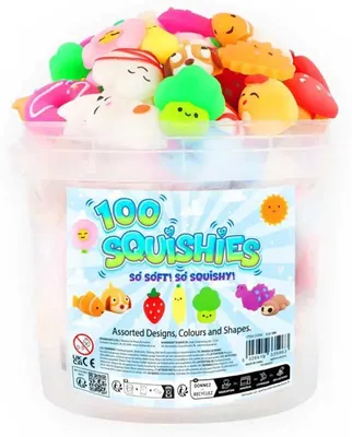 Image de Seau de jouets squishies Henbrandt, 100 pièces, 3-5 cm, assortis