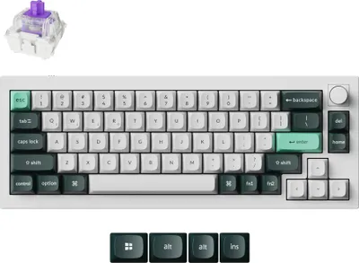 Produktbild von Keychron Q2 HE QMK Magnetische Gaming-Tastatur mit QWERTY Layout, 2.4G/Bluetooth/USB-C RGB Hot-Swap, Shell White, Gateron Double-Rail Nebula Switch