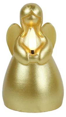 Image de Ange LED Countryfield - doré - H 11,5 cm - à piles - bougies - motif de Noël