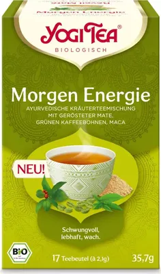 Produktbild von Yogi Tea Morgen Energie | 17 Beutel | Kräuter- & Gewürztee |  | vegan