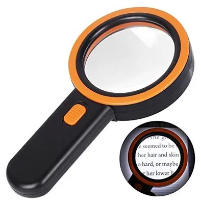Produktbild von AIXPI -Vergrößerungsglaslicht, 30 -fache Lesermine, 12 LEDs Glas, Handheld Lupe Illuminated Kids, Senioren, Juweliere, Münzen (schwarz)