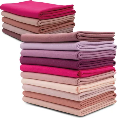 Produktbild von Bündchenstoff 10er Set Rosatöne Bio Schlauchware Bündchen Jersey Paket Stoffpaket zum Nähen DIY