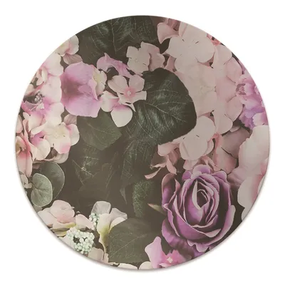 Produktbild von Rundmatte - Stuhlunterlage Bürostuhlunterlage - Rund Ø 100 cm - Bodenmatte - Fußmatte - Barockblumen